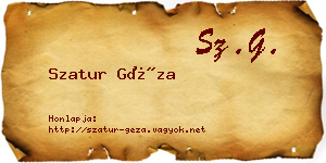 Szatur Géza névjegykártya