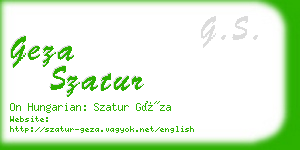geza szatur business card